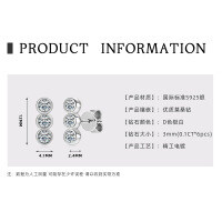 925 Sterling Silver Square Double Prong Single Stone D Color Moissanite Earrings-Bubble Diamond Stud Earrings [White Gold]  925 Silver