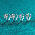 S925 Sterling Silver Moissanite Six-Prong Solitaire Stud Earrings, Simple and Versatile-0-1