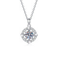 S925 Sterling Silver Moissanite Necklace with Rotating Heart Pendant-0-3