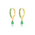wholesale Brass Luxury High-end Crystal-embellished Colored Teardrop Ear Cuffs,ins。-0-7