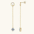 wholesale S925 Sterling Silver Japanese Korean Style Trendy Chain Moissanite Earrings, Unique Niche High-End Sense Ear Studs for Women Wholesale-0-0