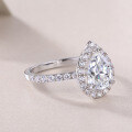 925 Silver Cross-border Hot-Sell Waterdrop Moissanite Ring Factory Wholesale-0-2