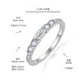 S925 Silver Gold-Plated 25*5mm Rectangular Moissanite Crossover Stacking Ring-0-4
