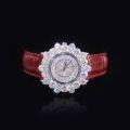 wholesale S925 Sterling Silver Exquisite Full Diamond Watch Genuine Leather Zircon Waterproof Live Broadcast High-End Jewelry Watch for Men and Women-0-0