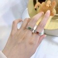 wholesale Sterling Silver Wheat Hollow Ribbon 4*6 Emerald Ring for Women, Small Batch Design, Luxury 3D Style-0-3
