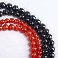 wholesale Metal material natural black red agate scattered beads for bracelet stringing bead hand weaving DIY accessory kit crystal beads-0-1