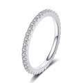 Sterling Silver Full Pave Moissanite Ring, Women's Minimalist Ins Style Stackable Tail Ring-0-4