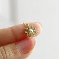 wholesale S925 Sterling Silver Whole Body Red Daisy Short Necklace for Women Single Romantic Fresh Minimalist Flower Trendy Collarbone Chain-0-0