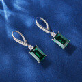 wholesale S925 Sterling Silver New Enzela Emerald Ice Flower-Cut Gemstone Ear Hooks for Women Wholesale Factory-0-2