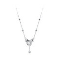 wholesale S925 Sterling Silver Ins-style Bow Pearl Necklace Autumn Luxury Delicate Women's Choker Y00005-0-4