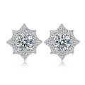 925 Sterling Silver Hip-Hop American Style Moissanite Star Earrings, D Color, Unisex-0-3