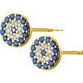 wholesale S925 Silver Nalan Evil Eye Earrings Women's Cute Full-Diamond Round Turkish Blue Eye Earrings E9258-0-4