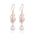 wholesale S925 Silver Cold Style Fashion Accessories Ear Hooks, Korean Pearl Earrings, Women's Elegant Diamond-Studded Ear Drops-0-4