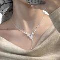 wholesale 990 Sterling Silver Multi-Butterfly Chinese Style Necklace for Women, Elegant Tassel Long Layered Beaded Butterfly Collarbone Chain with Dynamic Pendant-0-4