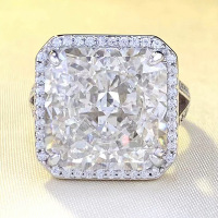 wholesale S925 silver new imported high-carbon diamond 13*13 ring for women, luxurious and fashionable, best-selling in Europe and America-R727 White Diamond>No.9