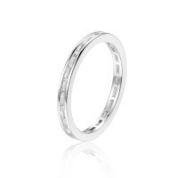 wholesale S925 Sterling Silver Chic Unisex Cross-Border Rectangular Zirconia Imitation Diamond Stacking Ring, Non-Tarnish-Zircon Ring  US size 9 (domestic size 20)