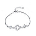 wholesale S925 Sterling Silver Four-Leaf Clover Bracelet for Women, Korean Style Minimalist Small Unique Design Silver Bangle, Personalized Fashion Versatile Wrist Accessory-0-4
