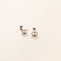 wholesale S925 Sterling Silver Korean-style Hollow Pig Nose Threaded Ear Studs, Minimalist and Petite Ear Accessories for Women M02667-0-3