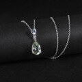 wholesale S925 Sterling Silver Fresh and Elegant Natural Gemstone Necklace Pendant with a Premium Feel, Featuring Natural Green Amethyst-0-1