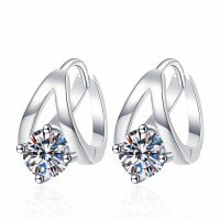 S925 Silver Moissanite Stud Earrings, Ins Style Cross-Border Hot Sale-5mm high-carbon stone  925 silver