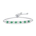 wholesale 925 Silver Zishi Bracelet Inlaid with Emerald Gift Jewelry Source Wholesale Silver Bracelet Ready-to-Ship Dropshipping-0-5