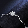 925 Silver Moissanite Snowflake Wave Asymmetric Women's Bracelet-0-1