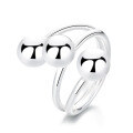 wholesale S925 Sterling Silver Korean-style Exaggerated Fashion Geometric Sphere Irregular Design Open Ring-0-5