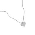 wholesale S925 Sterling Silver Korean Version INS Design Minimalist Versatile Niche Glossy Heart Textured Collarbone Necklace for Women-0-5