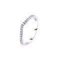 wholesale S925 Sterling Silver Moissanite Minimalist Fashionable Versatile V-Shaped Row Ring for Women, Light Luxury Stackable Row Diamond, Niche and Elegant-0-4