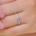 wholesale S925 Sterling Silver Red Elk Heart-shaped Green Diamond Ring for Women, Elegant and Exquisite, Fashionable, Niche, Light Luxury, Versatile-0-2