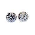 wholesale S925 Silver New European and American Style Moissanite Stud Earrings for Women, Bezel Set with High Carbon Diamonds-0-4