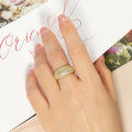 Metal Round Zirconia Women's Ring Fashion Light Luxury Sparkling Commuter Versatile Wholesale-0-2