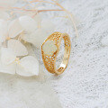 wholesale Wholesale jewelry factory S925 silver plated 14K gold French vintage hollow design Hetian jade ring-0-2