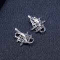wholesale S925 Silver Blue Sapphire Earrings with Design Sense, European and American High-End Style, Set with Natural Gemstone Ear Studs and Ear Drops-0-3