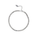 wholesale S925 sterling silver chain smiley bracelet,, minimalist, vintage-inspired for women-0-4