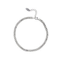 wholesale S925 sterling silver chain smiley bracelet,, minimalist, vintage-inspired for women-002S/approx. 5.3g>925 silver