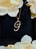 S925 Silver 18k Gold-Plated Moissanite Alphabet Pendant Necklace, DIY Gift-0-10