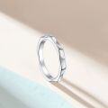 wholesale S925 Sterling Silver Minimalist Smooth Band Ring for Women, High-End Light Luxury Pinky Ring, Popular in Europe and America-0-3