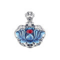 wholesale S925 Sterling Silver Retro Antique Style Epoxy Resin Enamel Peony Flower Luxury Elegant Pendant-0-4