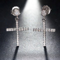 wholesale 925 Sterling Silver Cross Stud Earrings with Full Zirconia Inlay, Hip-Hop Style, Factory Direct-0-3