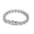 wholesale 925 Silver Plated Moissanite 3-4-5-65MM Euro-American Hip Hop Ice Cube Bracelet Full Silver Moissanite Stone Cross-border Men's Moissanite-0-4