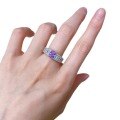 wholesale S925 Sterling Silver High Carbon Diamond Lavender Purple 5*7 Radiant Cut European and American Ring-0-4