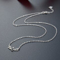 wholesale 925 Sterling Silver Small Bat Necklace for Women, Korean Style Minimalist Diamond Accent Pendant Chain, Unique Design Collarbone Chain-0-3