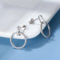 wholesale S925 Sterling Silver Diamond-Studded Hollow Round Earrings Factory Direct Wholesale-0-3