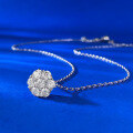 wholesale S925 Sterling Silver Full Pavé Moissanite Flower Pendant Necklace, European and American Hip-Hop Best Seller-0-1