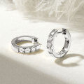S925 Sterling Silver Moissanite Flash Simple Circle Earrings-0-0