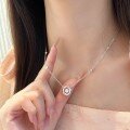 wholesale S925 Silver Same as Fan's Family Mobius Loop Design Minimalist and Luxe High-End Three-Second Heartbeat Necklace Collarbone Chain-0-1
