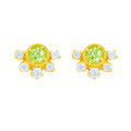 wholesale S925 silver plated with 14K gold peridot earrings, Duli Jewelry's new collection,-0-0