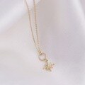 wholesale S925 Silver Plated 14K Gold Zircon Rococo-style Vintage French Japanese-inspired Pendant by Dunli Jewelry-0-3