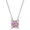 wholesale S925 Sterling Silver Rose Gold 1ct Moissanite Cross Pendant Necklace Women's Chain Wholesale-0-3
